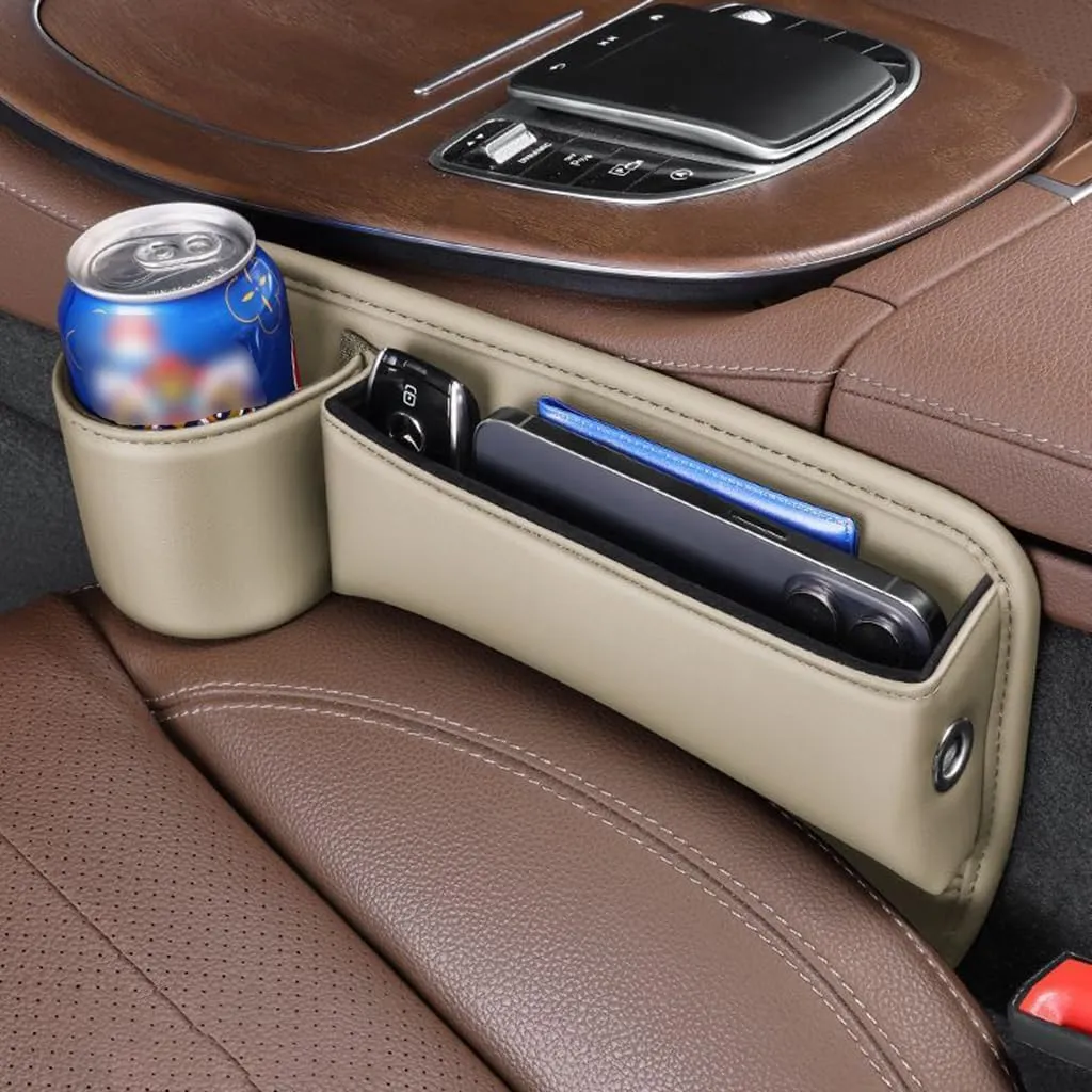 Car Seat Gap Filler Organizer for Land Rover Range Rover Sport II 2013-2022, Car Gap Filler Car Seat Storage Box Seat Gap Storage Box Car Accessories,Beige