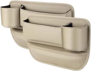 Car Seat Gap Filler Organizer for Mercedes-Benz EQB (X243) 2021 2022 2023 2024 2025, Car Gap Filler Car Seat Storage Box Seat Gap Storage Box Car Accessories,Beige