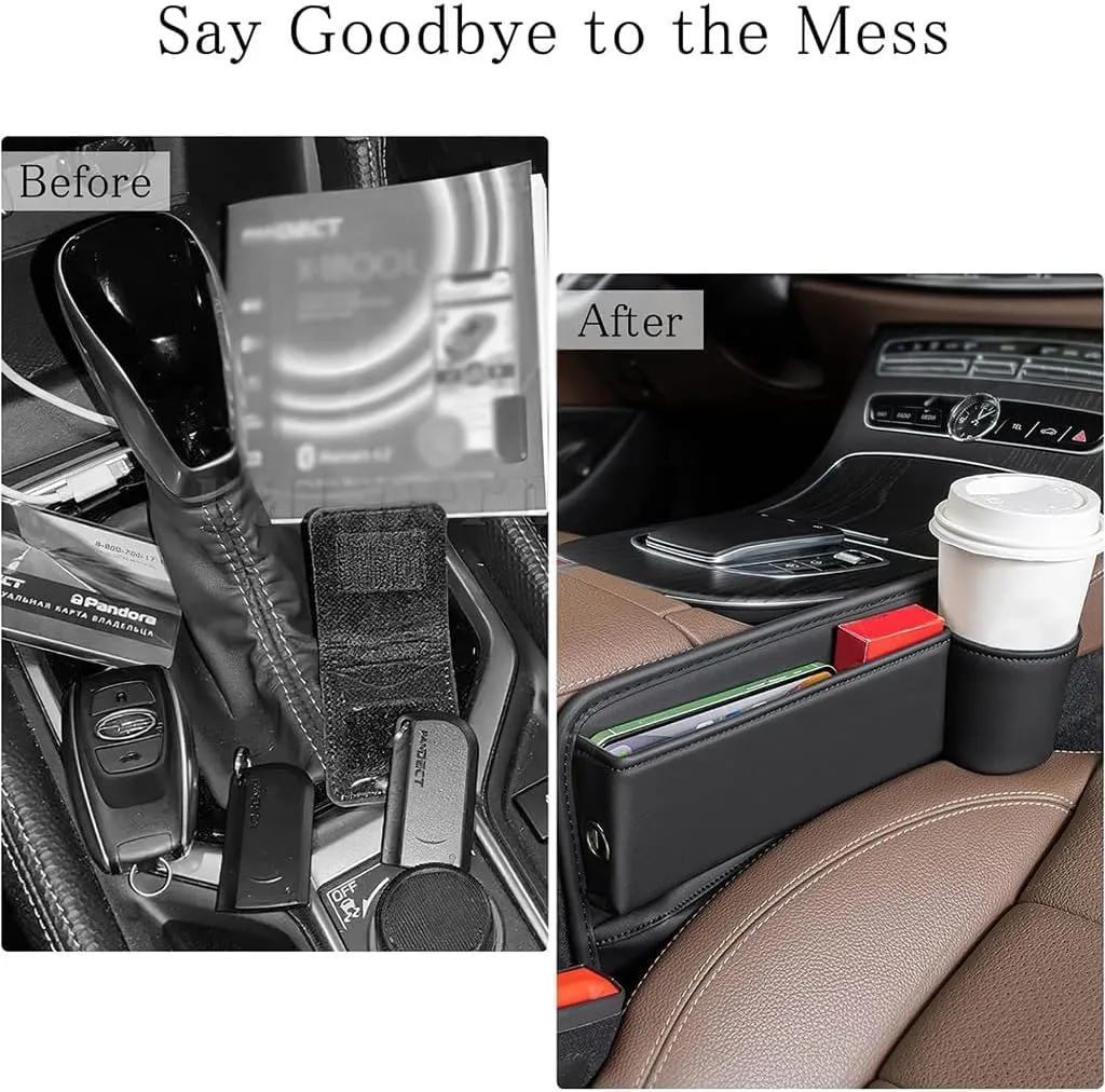 Car Seat Gap Filler Organizer for Mercedes-Benz EQB (X243) 2021 2022 2023 2024 2025, Car Gap Filler Car Seat Storage Box Seat Gap Storage Box Car Accessories,Beige