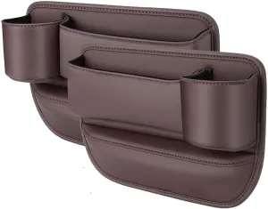 Car Seat Gap Filler Organizer for Mitsubishi Outlander III 2012-2021, Car Gap Filler Car Seat Storage Box Seat Gap Storage Box Car Accessories,Brown