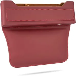 Car Seat Storage Box for Maxus e-Deliver 3/e-Deliver 5/e-Terron 9/Euniq 5/Euniq 6/Euniq 7, Premium Leather Car Storage Box Car Tidy Essentials with USB Charging Hole,C Red