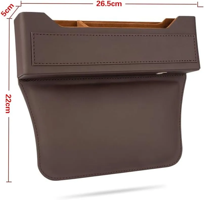 Car Seat Storage Box for Maxus e-Deliver 3/e-Deliver 5/e-Terron 9/Euniq 5/Euniq 6/Euniq 7, Premium Leather Car Storage Box Car Tidy Essentials with USB Charging Hole,C Red