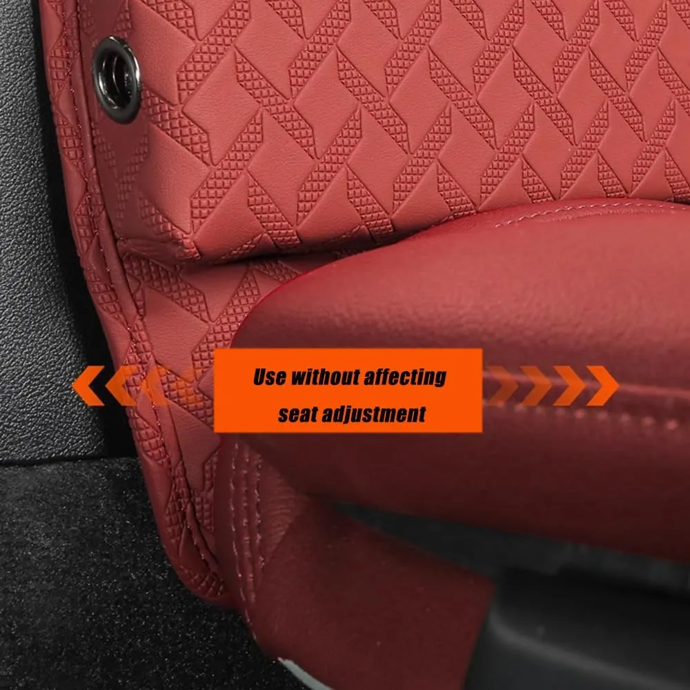Car Seat Storage Box for Mercury Colony Park/Comet/Cougar/Custom/Eight/Monterey, Premium Leather Car Storage Box Car Tidy Essentials with USB Charging Hole,C Orange