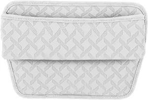 Car Seat Storage Box for Mitsubishi Carisma/Eclipse/Galant/Grandis/L300/Sigma, Premium Leather Car Storage Box Car Tidy Essentials with USB Charging Hole,B White