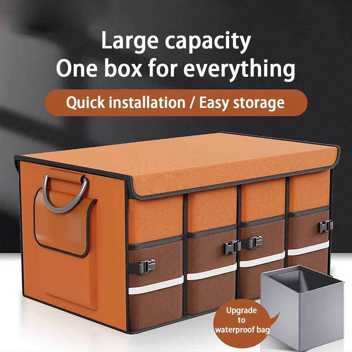 Car Trunk Storage Box for Chevrolet Statesman Veritas Rezzo Equinox G2X Trailblazer Car Boot Organiser Storage Car Boot Organiser with Foldable Cover,D-35x35x30cm