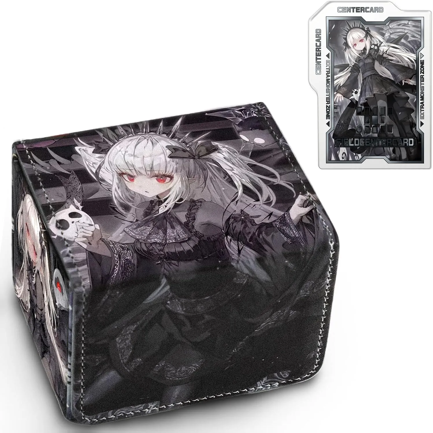 Card Deck Box Fits for YGO MTG,100  Card Storage Box Trading Games PU Leather Storage Premium Deck Case (A-Bao A Qu)
