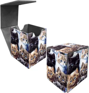 Card Deck Box Trading Cards with Strong Magnet Cute Cat Theme Commander Storage Magic Premium Card Case for TCG CCG Magic Cards