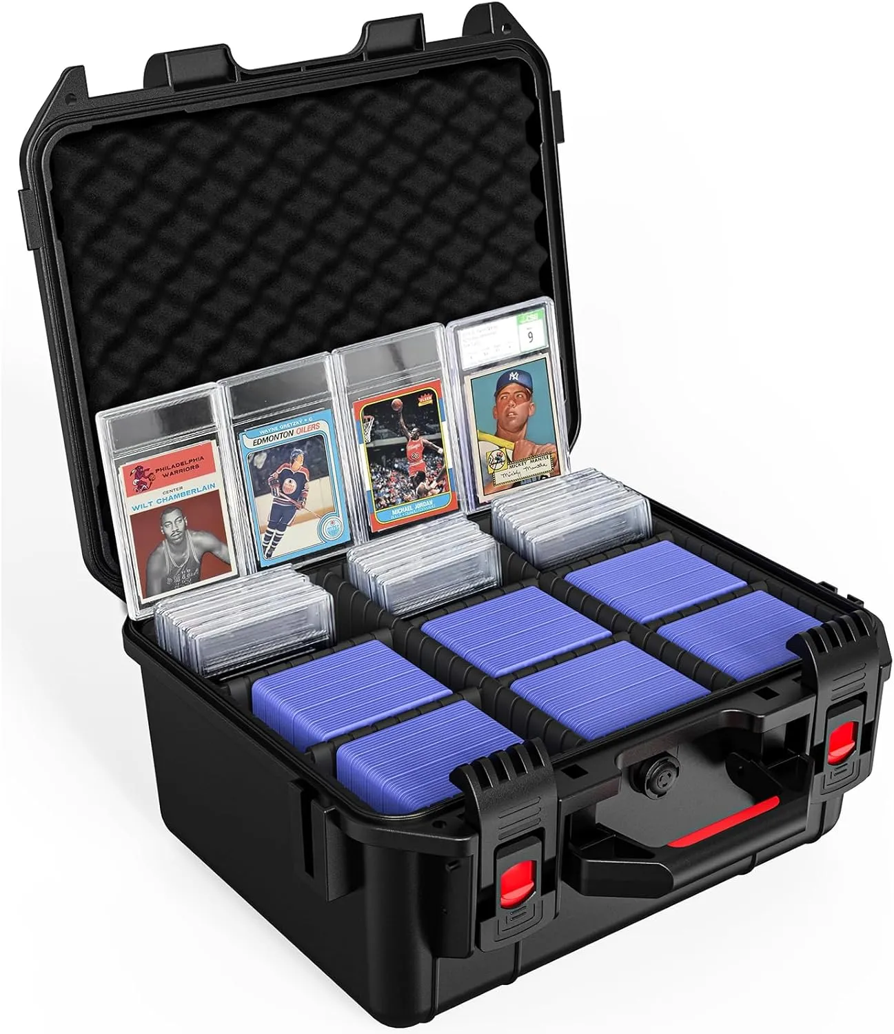 Card Storage Box for Graded Sports Cards – Waterproof Protective Case for PSA, CGC, BGS Slabs, Toploaders, and Magnetic Holders, Holds 600  Cards, Ideal for Baseball, Basketball, and Football