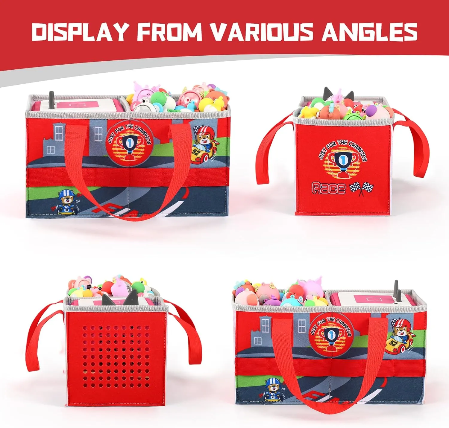Carrying Case for Toniebox Starter Set and Tonies Figurines, Felt Organizer Travel Bag with Strap for Tonies Box, Travel Cloth Musical Toy Folding Bag for Toniebox Accessories