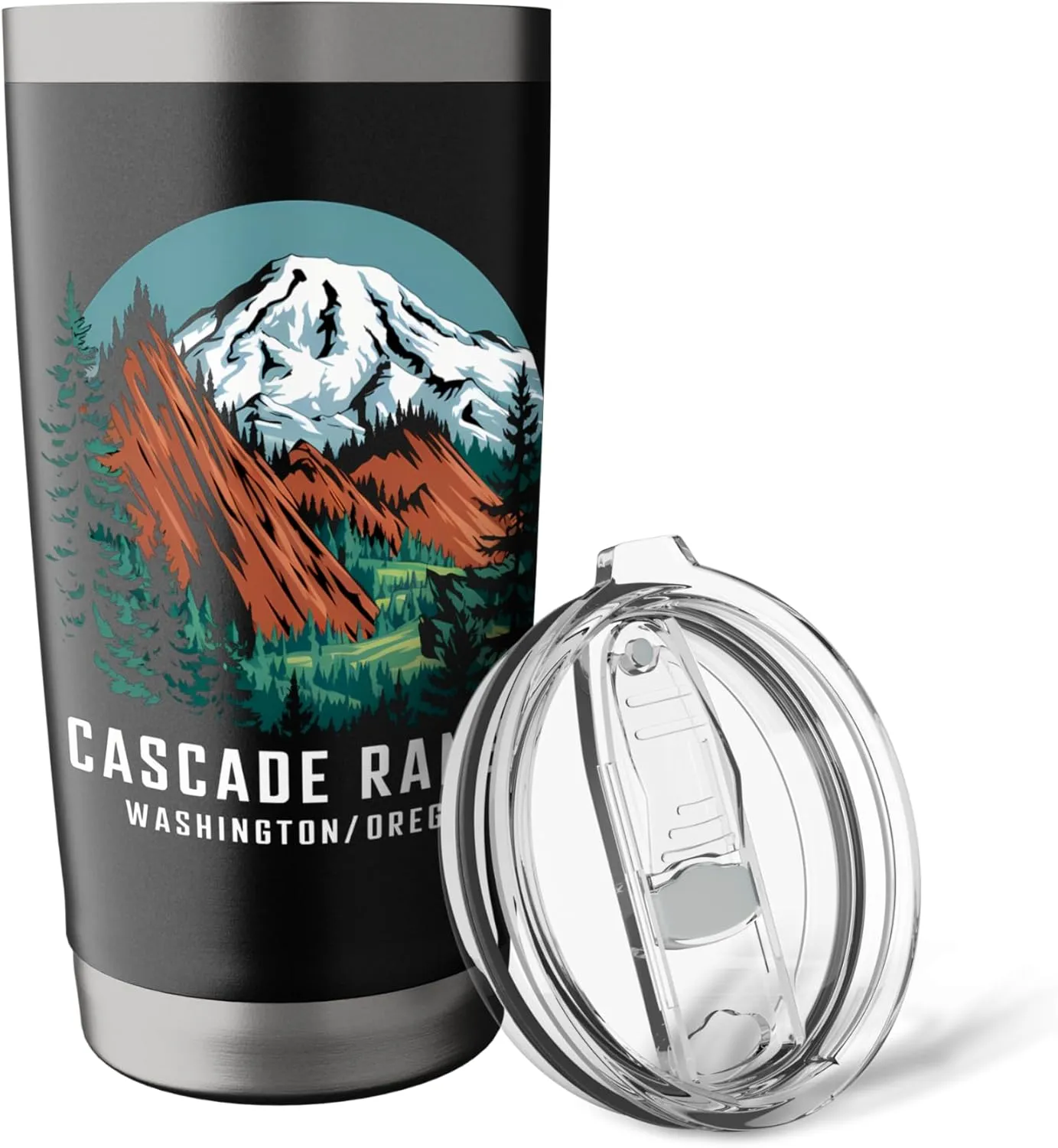 Cascade Range Washington Oregon Hiking Camping Mountain Love Stainless Steel Insulated Tumbler