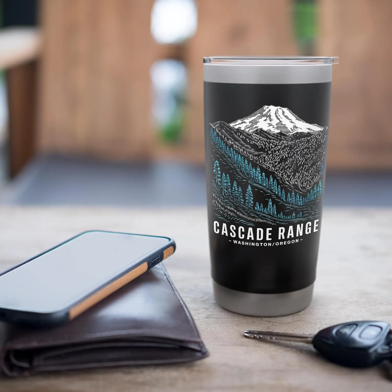 Cascade Range Washington Oregon Hiking Camping Mountain Love Stainless Steel Insulated Tumbler