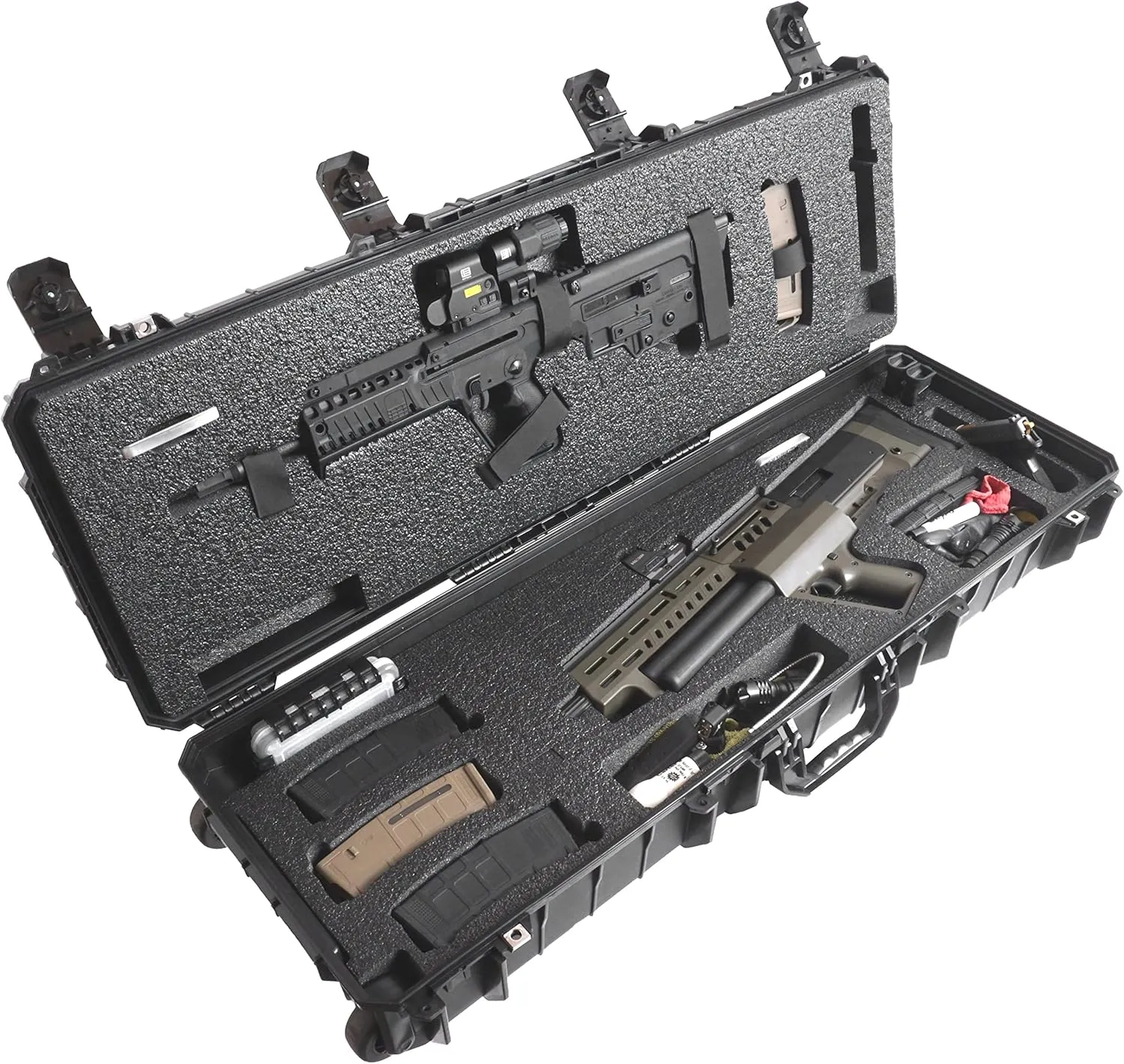 Case Club TSI2 & TAV0R Waterproof Case in Pre-Cut Closed Cell Polyethylene Foam. Comes with an Included Small Waterproof Box, 2 Silica Gels, a Divider Foam, and a Cutting Blade