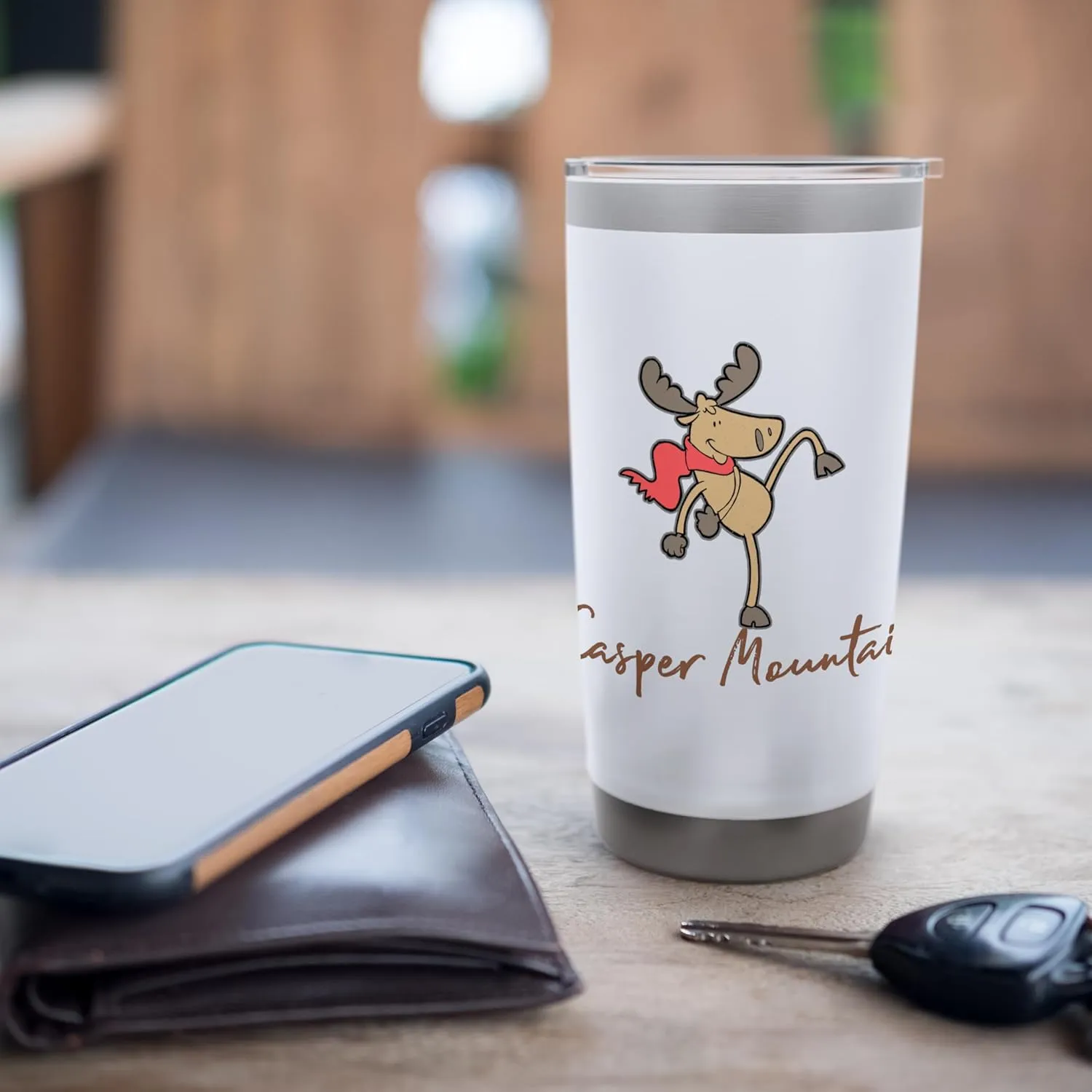 Casper Mountain Moose Whimsy Dancing Wilderness Camping Stainless Steel Insulated Tumbler