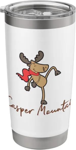 Casper Mountain Moose Whimsy Dancing Wilderness Camping Stainless Steel Insulated Tumbler