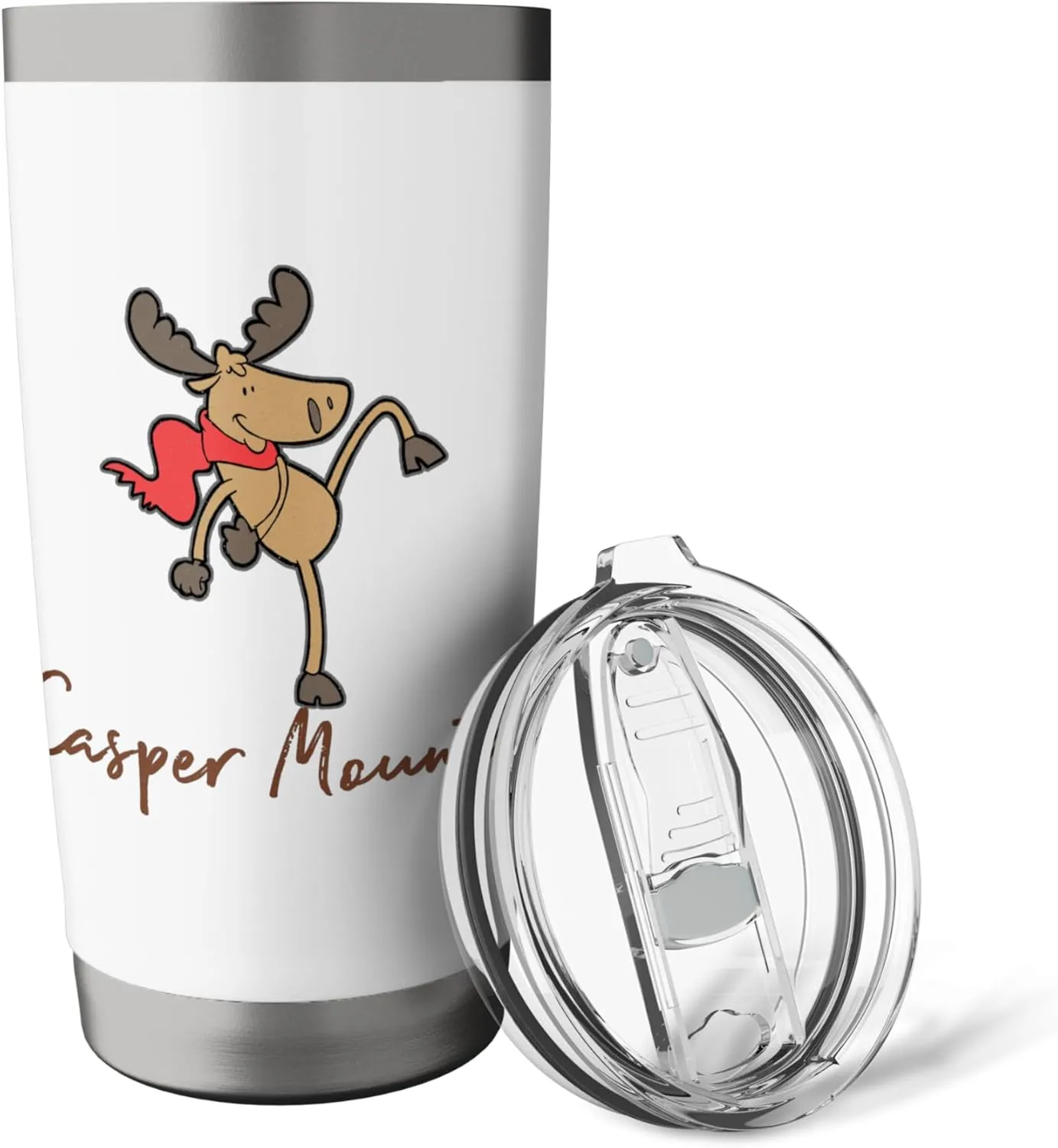 Casper Mountain Moose Whimsy Dancing Wilderness Camping Stainless Steel Insulated Tumbler