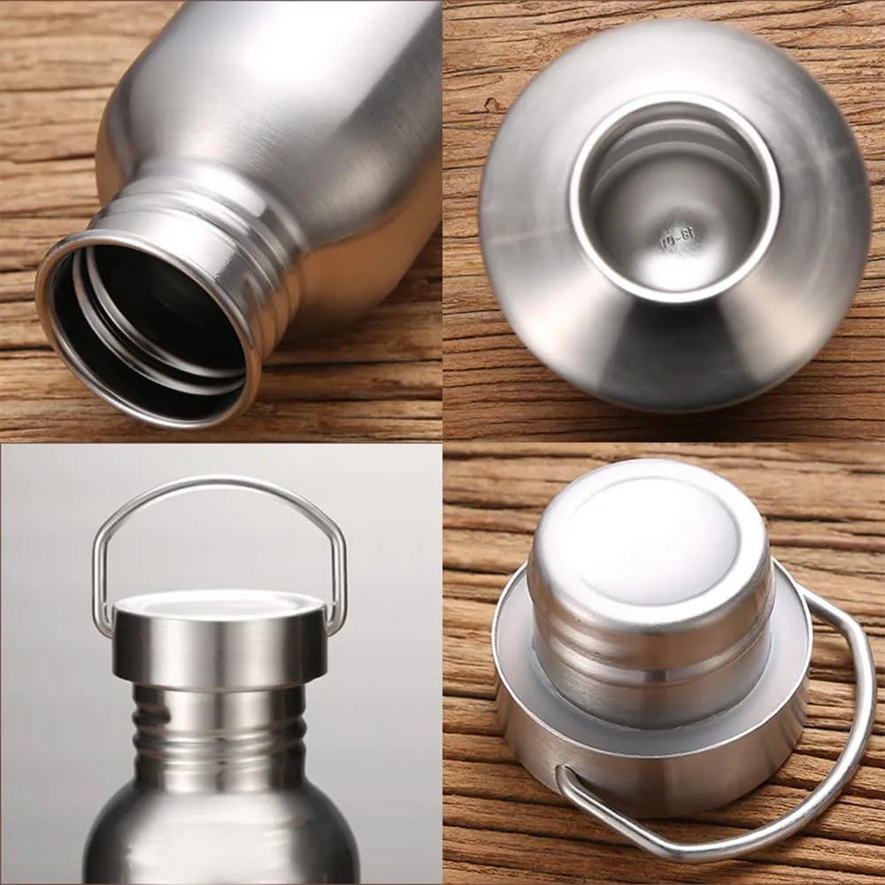 CDJ 68 oz Single Walled Stainless Steel Leak Proof Sports Water Bottle 18/8(304) metal water bottle for Cyclists, Runners, Hikers, Beach Goers, Picnics, Camping - BPA Free