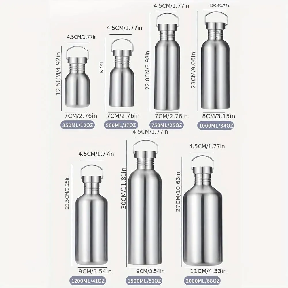 CDJ 68 oz Single Walled Stainless Steel Leak Proof Sports Water Bottle 18/8(304) metal water bottle for Cyclists, Runners, Hikers, Beach Goers, Picnics, Camping - BPA Free