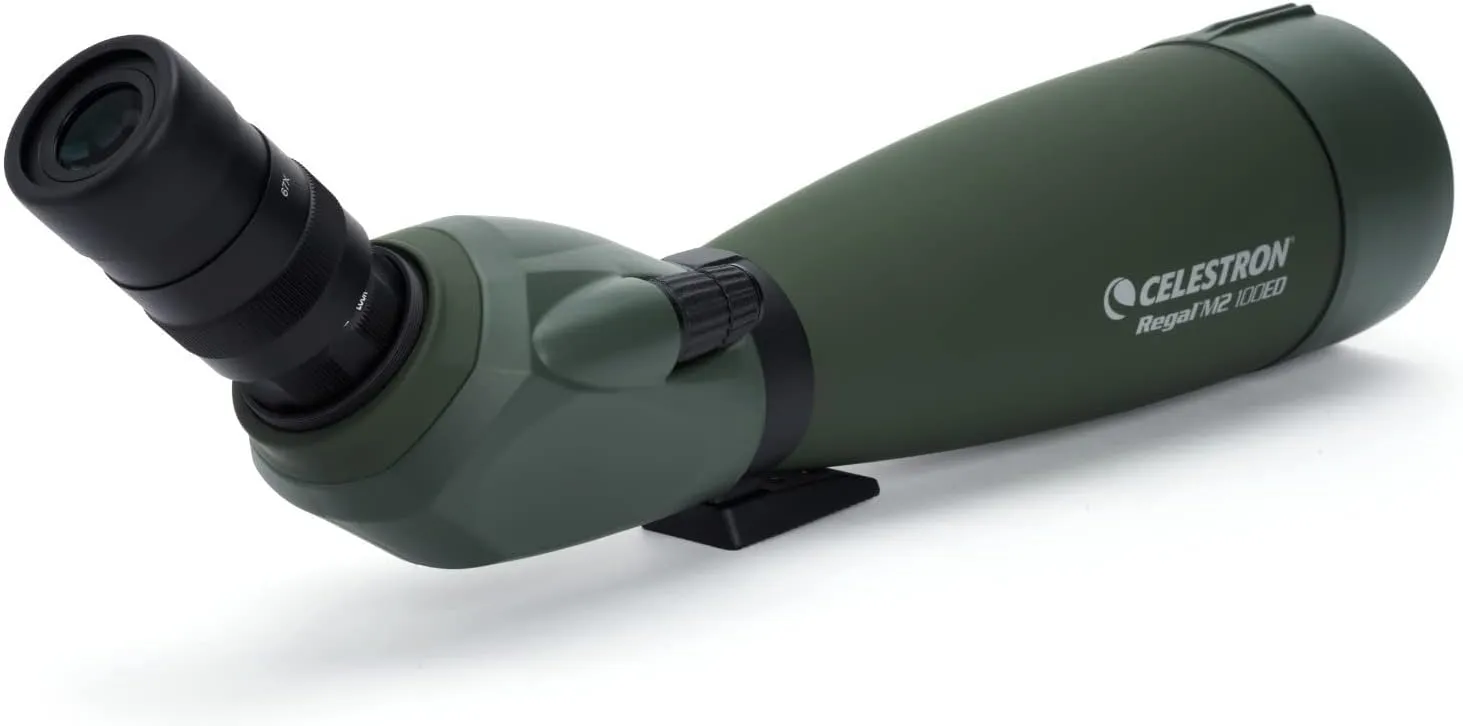 Celestron 52306 Regal M2 22-67x100mm ED Angled Zoom Spotting Scope Telescope with Multi-Coated Optics, BaK-4 Prism Glass, Lightweight Magnesium Alloy Body and Padded Carry Case, Green