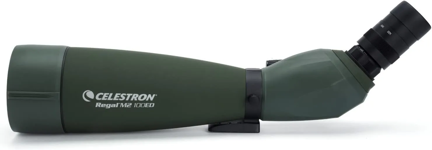 Celestron 52306 Regal M2 22-67x100mm ED Angled Zoom Spotting Scope Telescope with Multi-Coated Optics, BaK-4 Prism Glass, Lightweight Magnesium Alloy Body and Padded Carry Case, Green