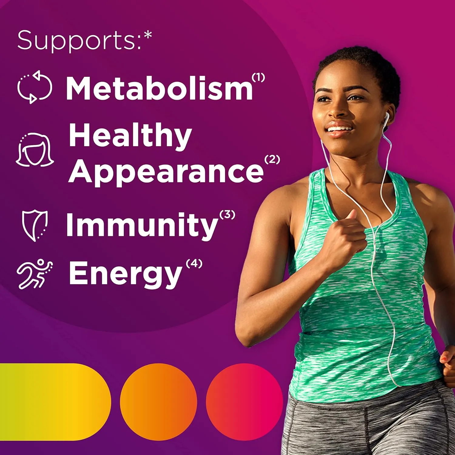 Centrum Multivitamin for Women, Multivitamin/Multimineral Supplement with Iron, Vitamin D3, B Vitamins and Antioxidant Vitamins C and E, Tablet, Gluten Free, Non-GMO Ingredients - 250 Count