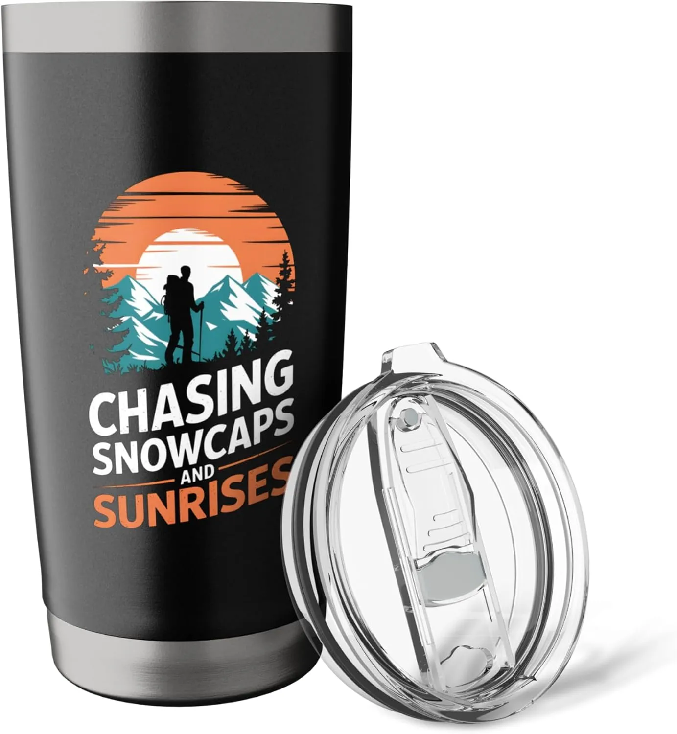 Chasing Snowcaps And Sunrises Alpine Camping Stainless Steel Insulated Tumbler