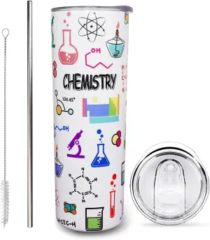 Chemistry Gift Chemistry Teacher Mug Chemistry Tumbler Cup Chemistry Teacher Gift for Women Men 20 Oz Stainless Steel Insulated Water Bottle With Lid and Straw