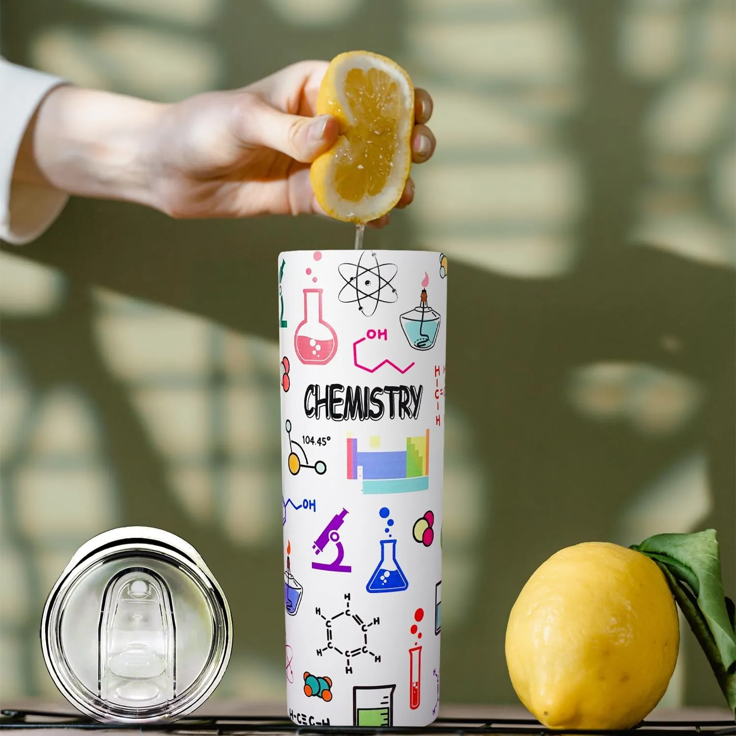 Chemistry Gift Chemistry Teacher Mug Chemistry Tumbler Cup Chemistry Teacher Gift for Women Men 20 Oz Stainless Steel Insulated Water Bottle With Lid and Straw