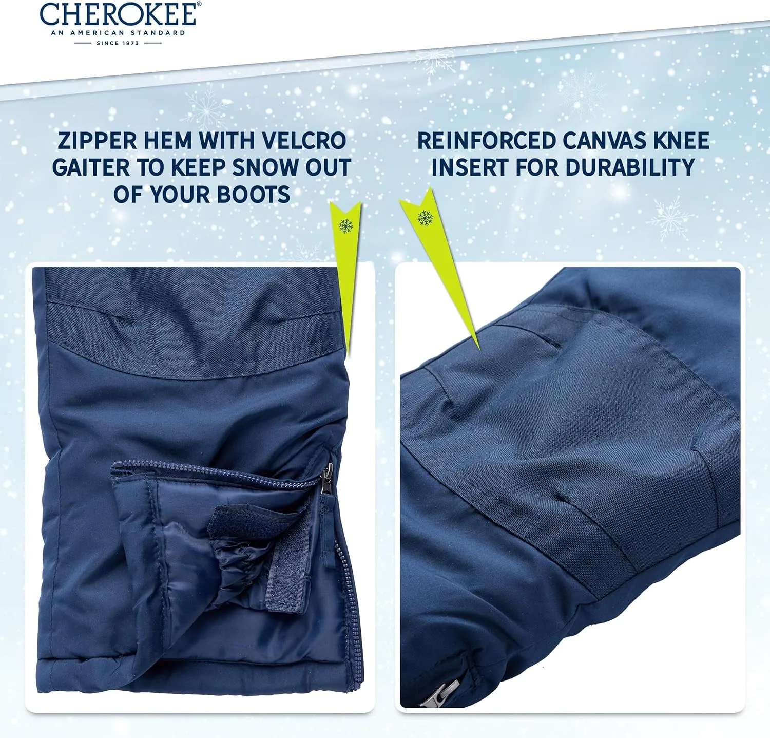 Cherokee Kids' Snow Pants - Boys and Girls Insulated Heavyweight Water-Resistant Ski Pants (4-18)