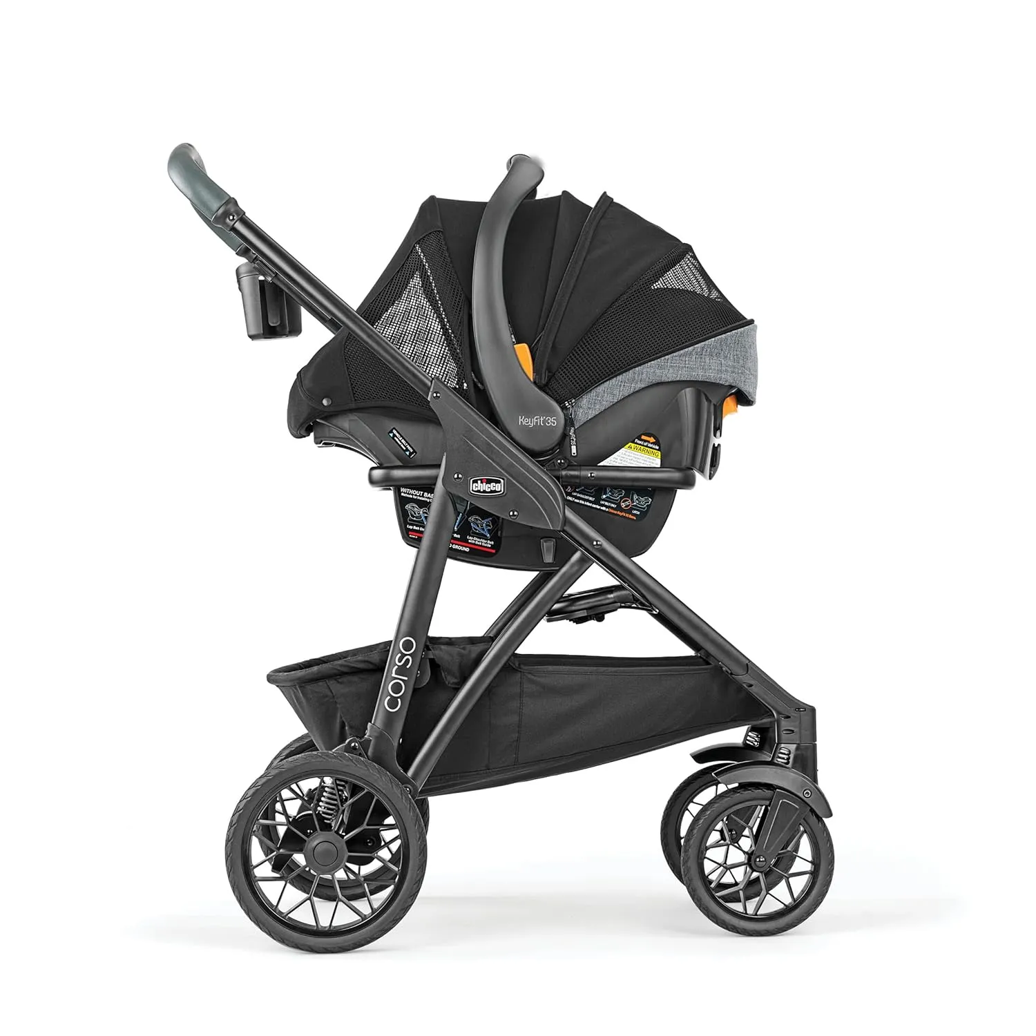 Chicco Corso Primo ClearTex Travel System - Aspen | Black