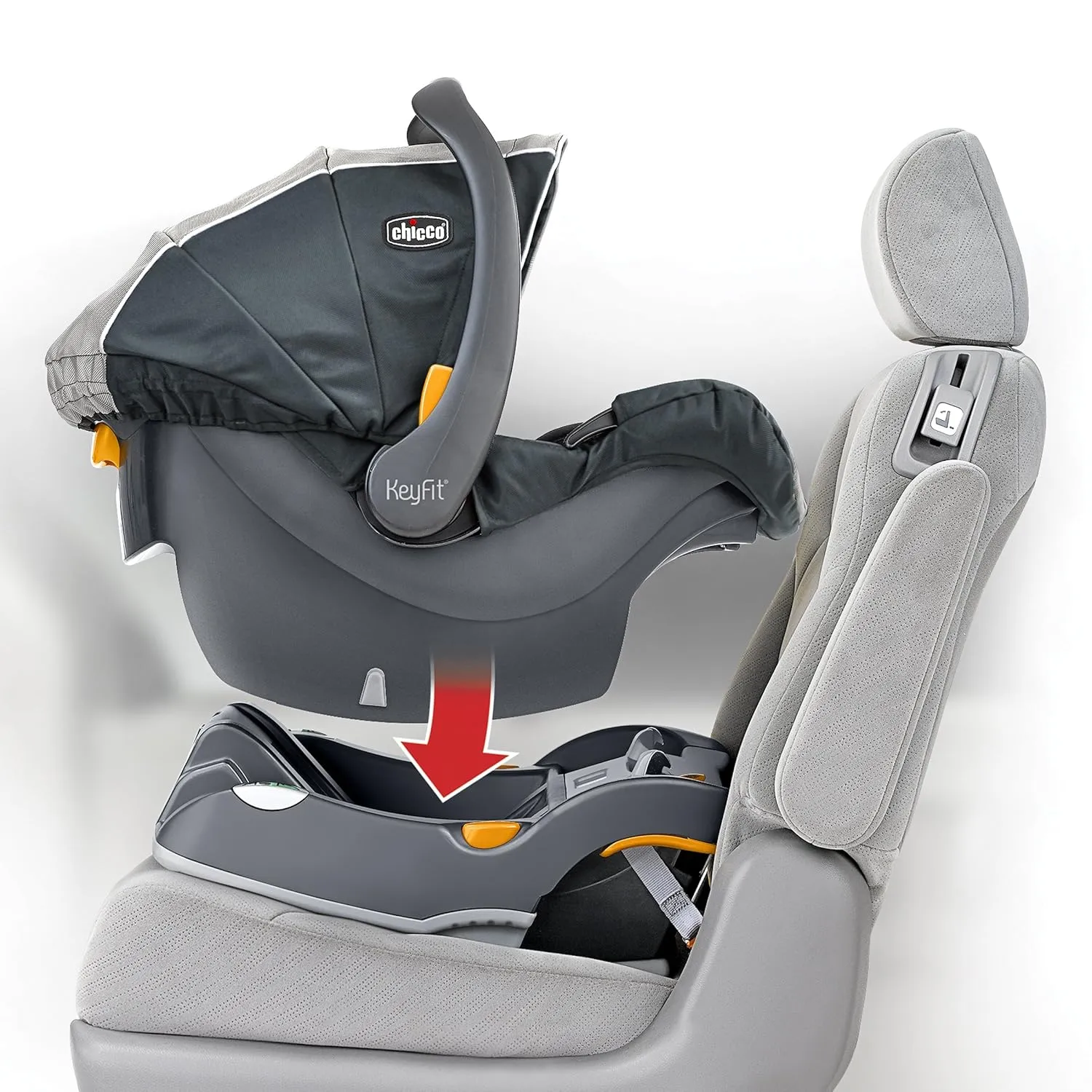 Chicco KeyFit® 30 Infant Car Seat and Base, Rear-Facing Seat for Infants 4-30 lbs., Infant Head and Body Support, Compatible with Chicco Strollers, Baby Travel Gear | Orion/Grey