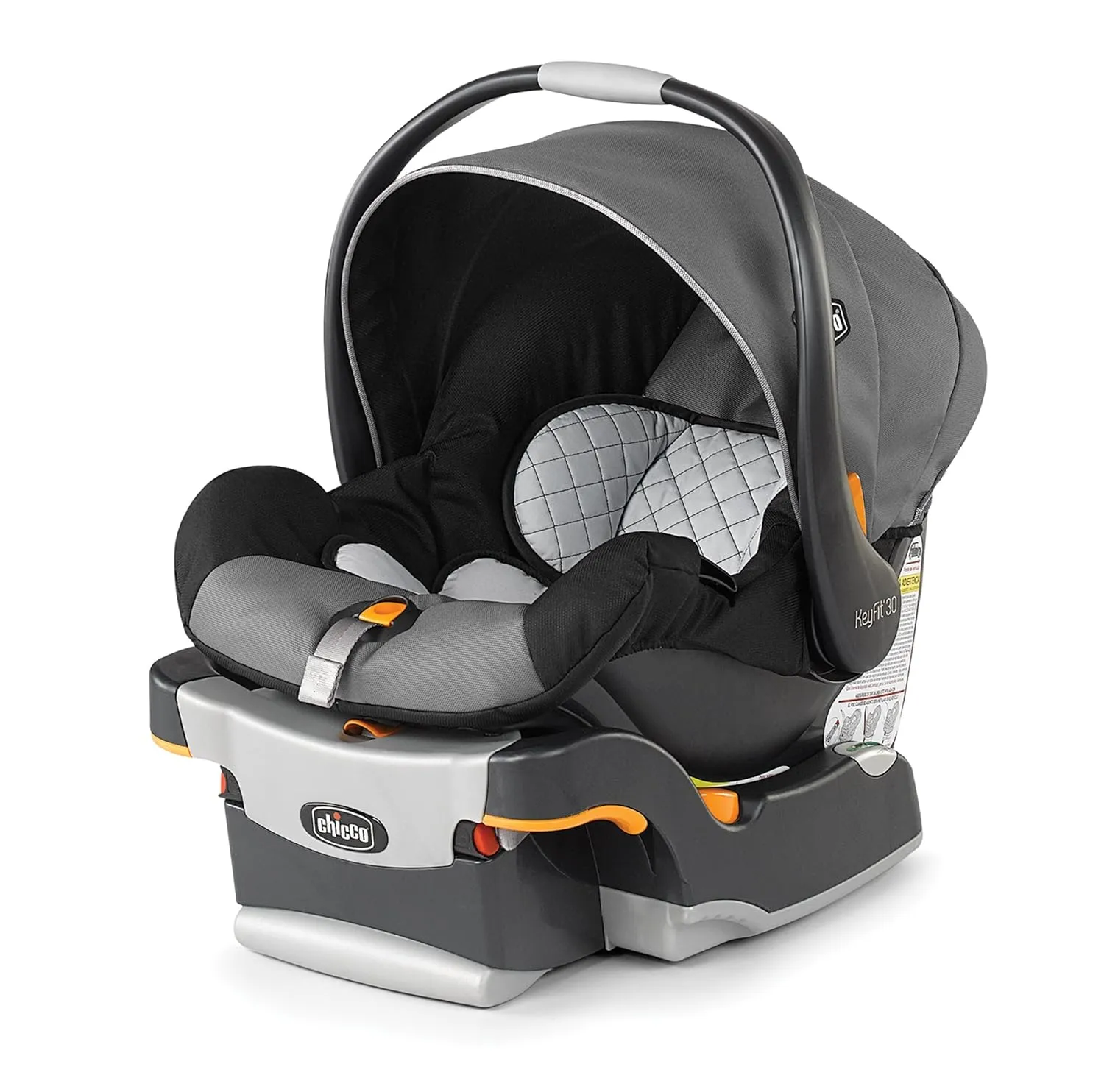 Chicco KeyFit® 30 Infant Car Seat and Base, Rear-Facing Seat for Infants 4-30 lbs., Infant Head and Body Support, Compatible with Chicco Strollers, Baby Travel Gear | Orion/Grey