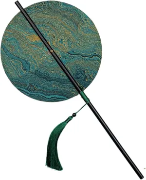 Chinese Round Fan, Foldable Storage Folding Fan, Chinese Tassel Round Silk Fans, Portable And Rollable Hand Fan Foldable(G)