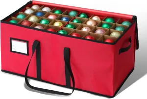 Christmas Decoration Organizer Ornament Holder Village Storage Chest Box，Tree Keepers Ornament Ball Storage，Santas Bags Ornament Storage