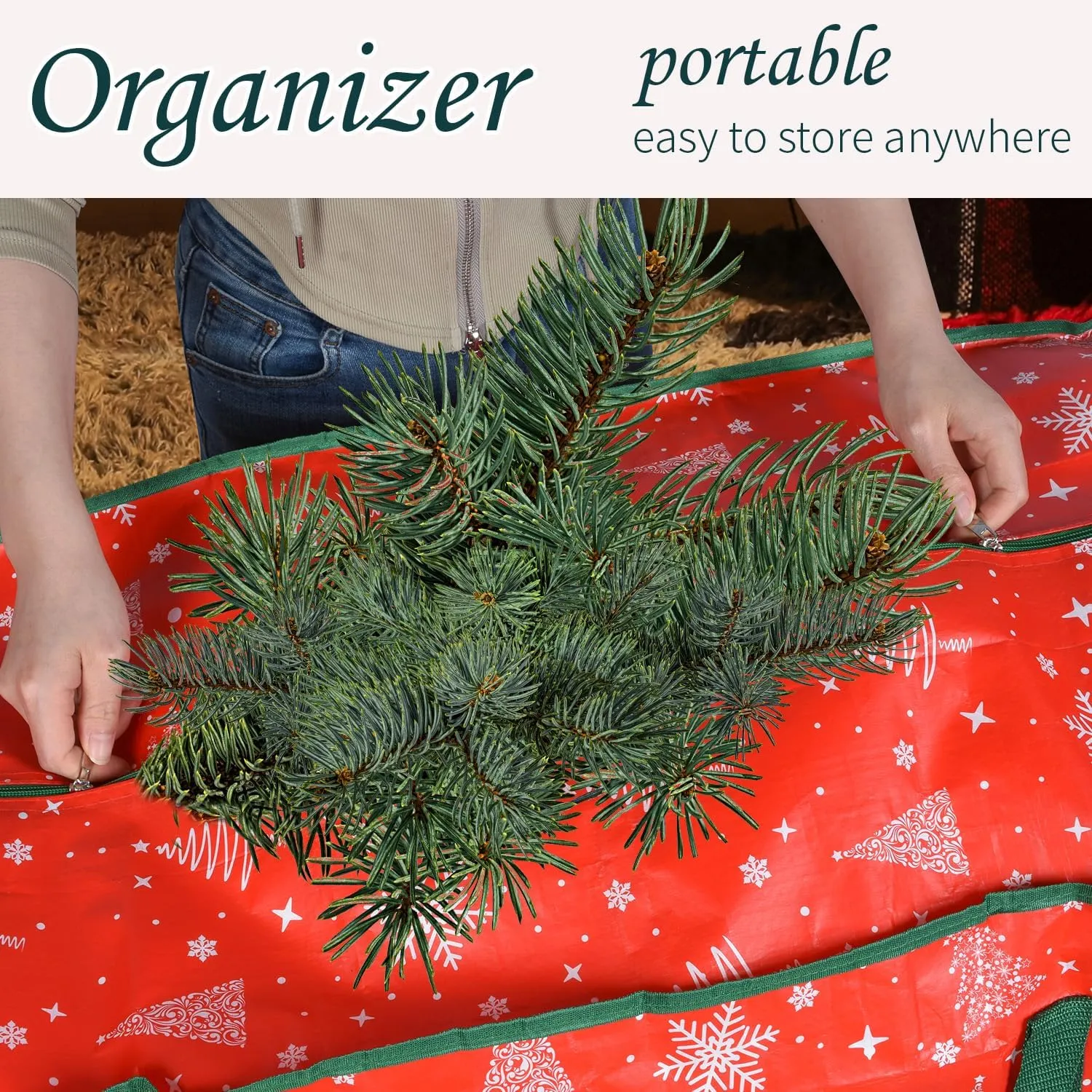 Christmas Tree Storage Bag – Christmas Tree Bag Fits Up to 264L (7.5FT) Tall Artificial Christmas Tree, Waterproof with Durable Handles & Zipper – Xmas Tree Storage Bag