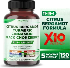 Citrus Bergamot Cinnamon Black Chokeberry Turmeric - Overall Wellness Support - Made in USA