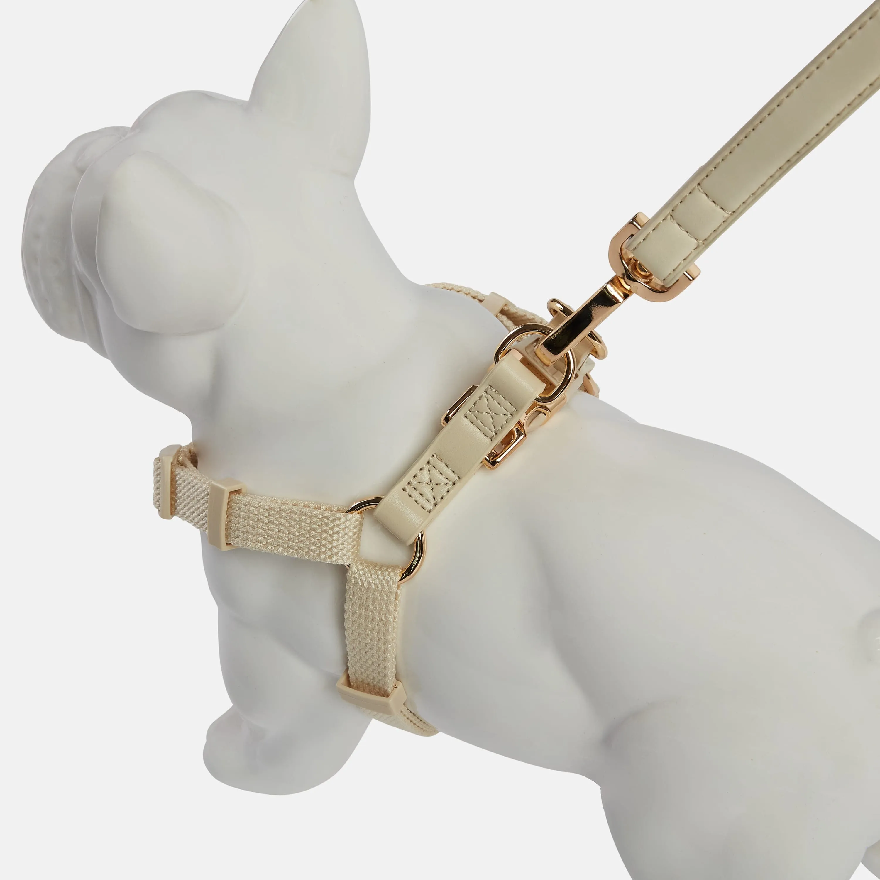 City Vegan Leather & Nylon Dog Harness | Ivory