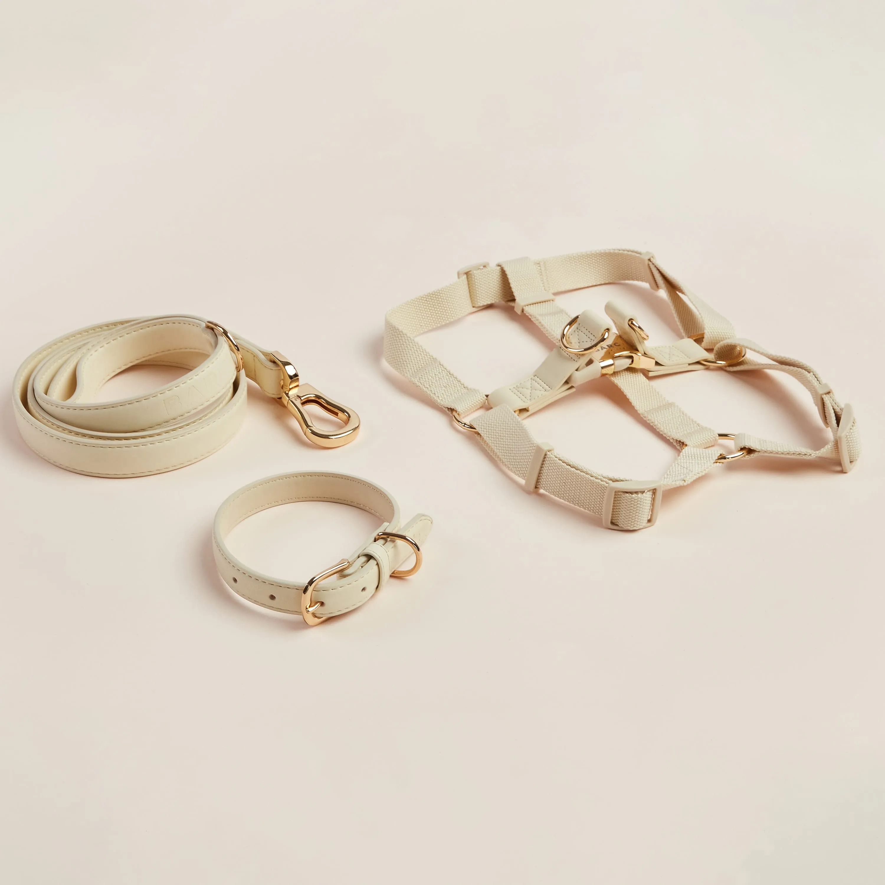 City Vegan Leather & Nylon Dog Harness | Ivory