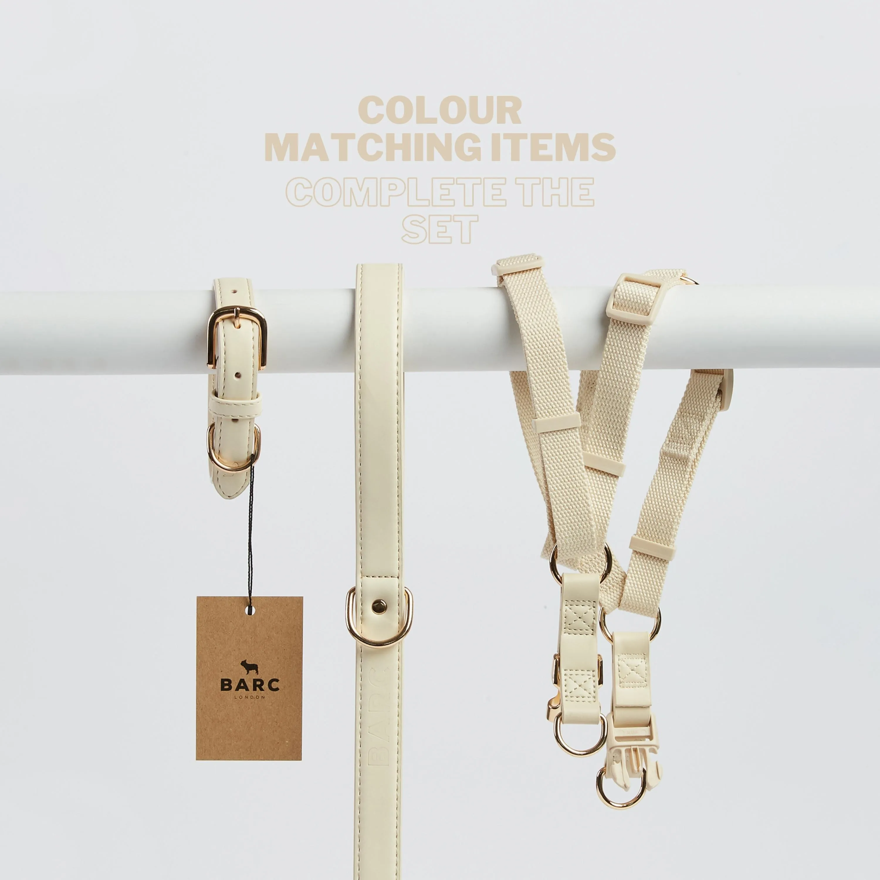 City Vegan Leather & Nylon Dog Harness | Ivory