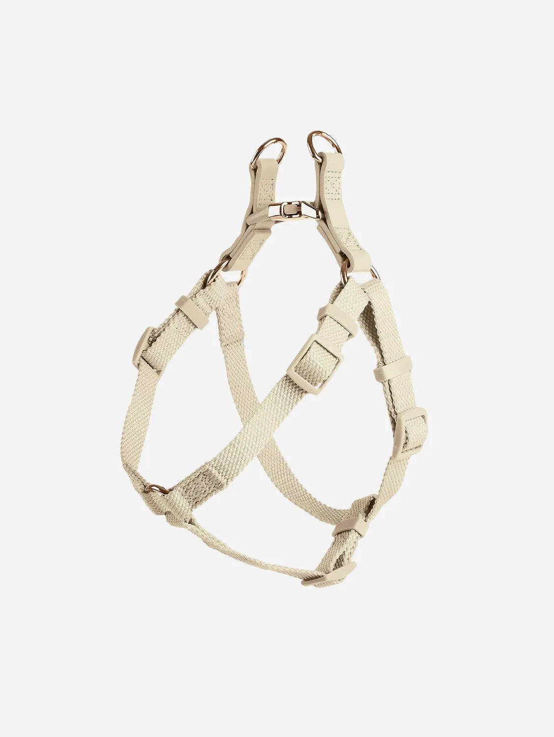 City Vegan Leather & Nylon Dog Harness | Ivory