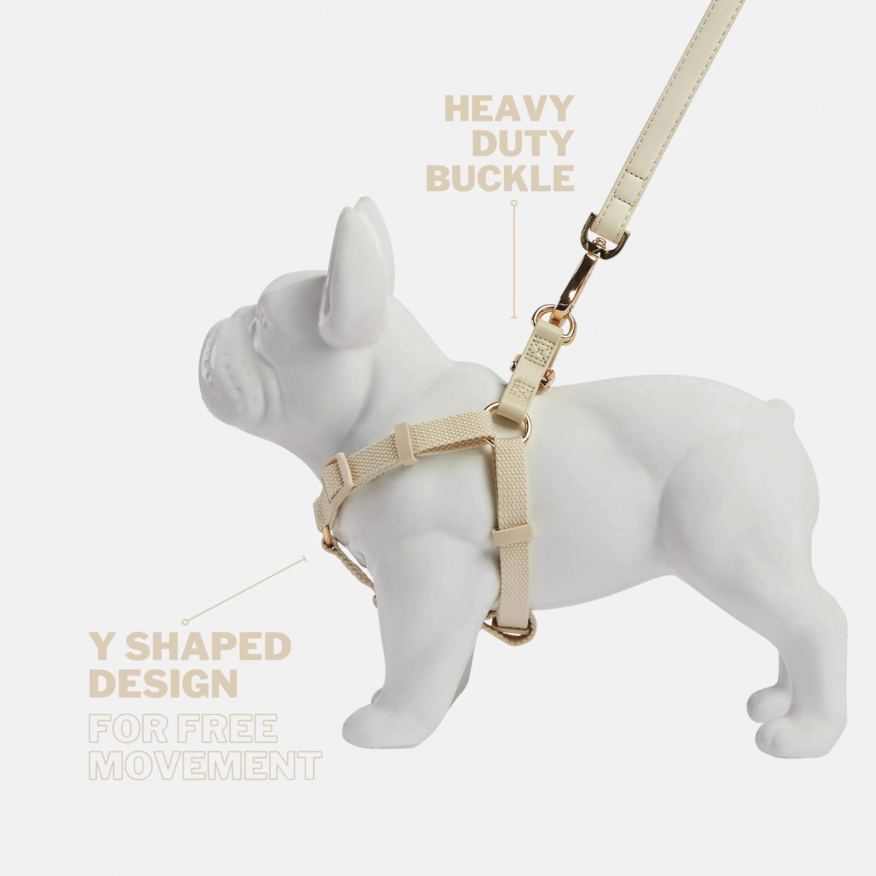 City Vegan Leather & Nylon Dog Harness | Ivory