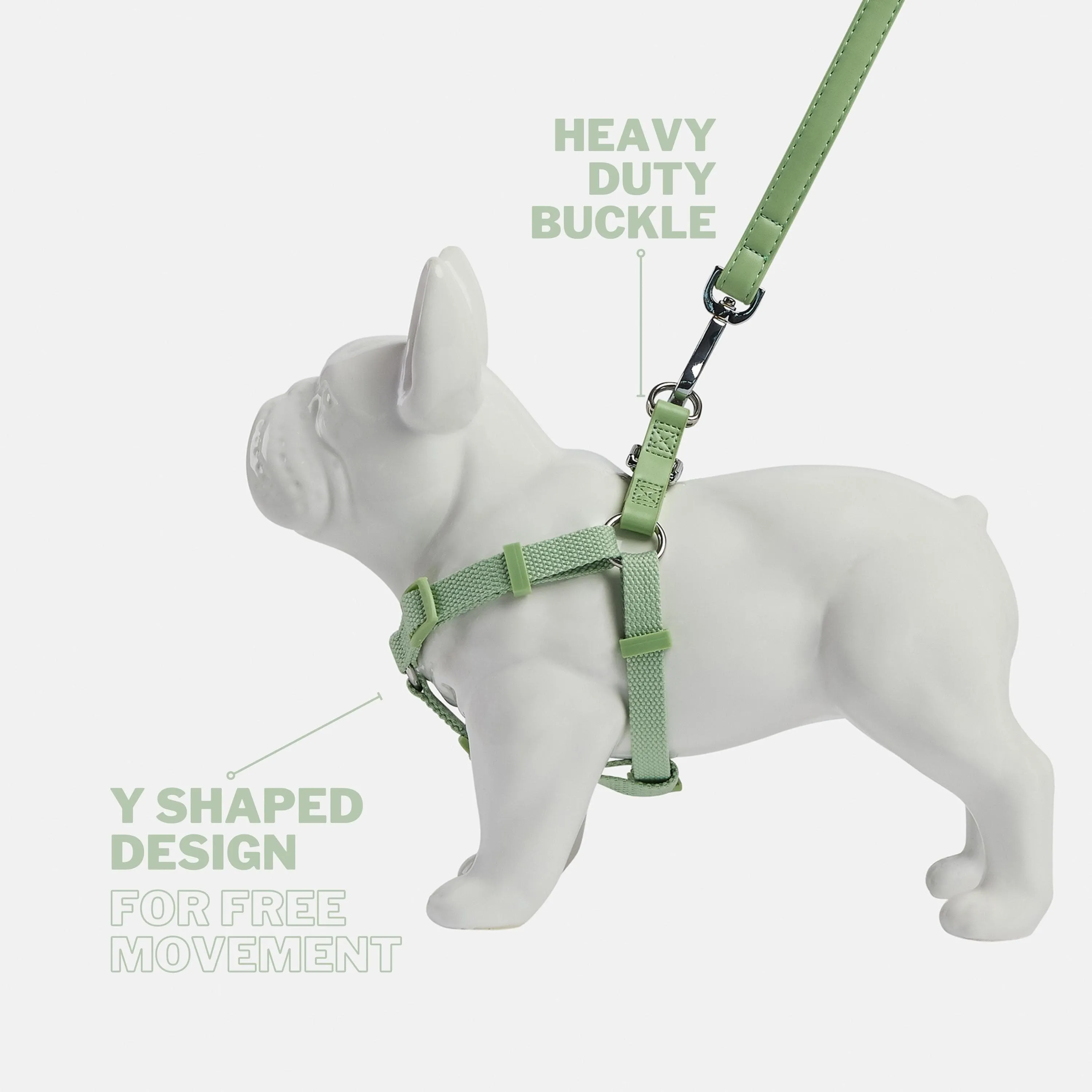 City Vegan Leather & Nylon Dog Harness | Lush Green