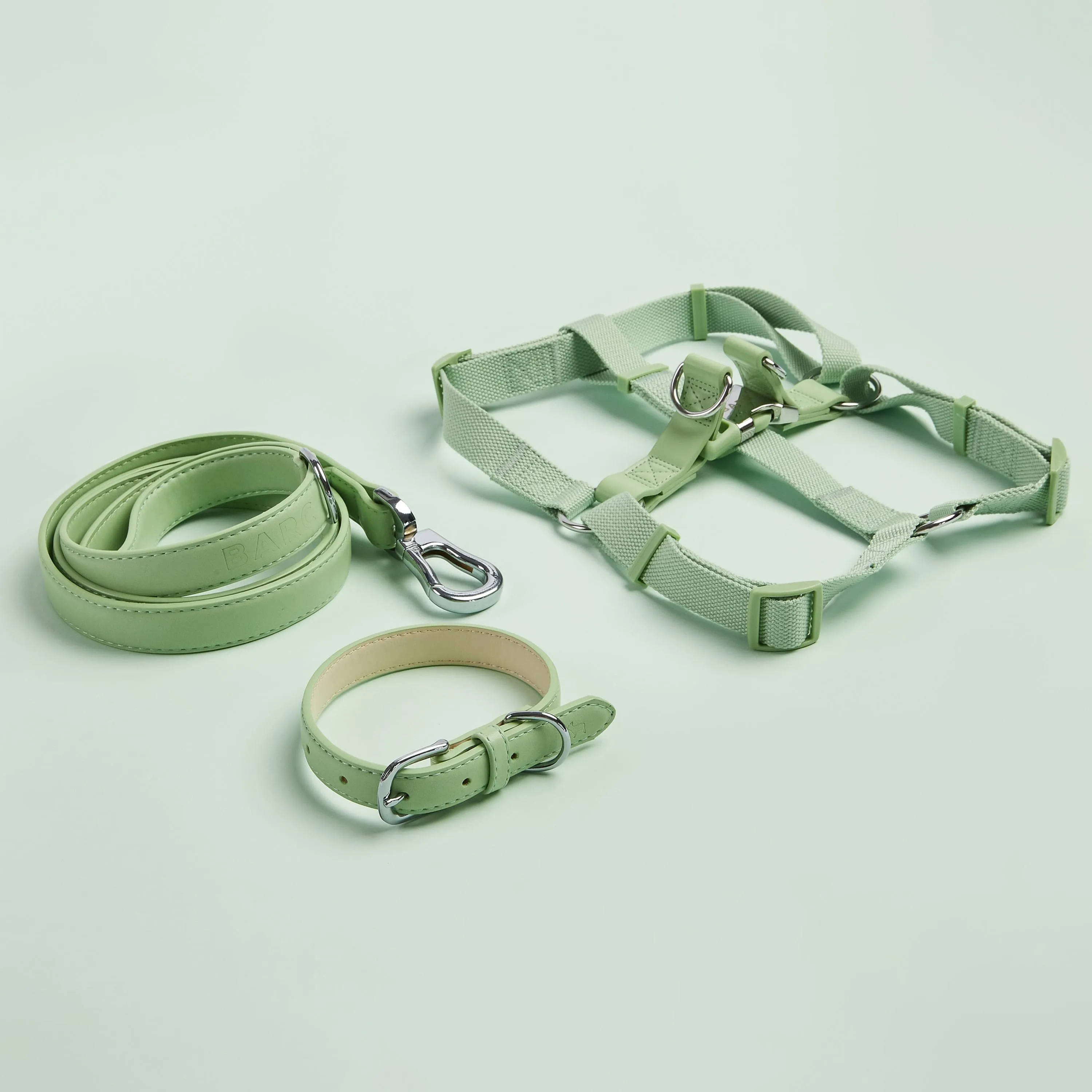 City Vegan Leather & Nylon Dog Harness | Lush Green