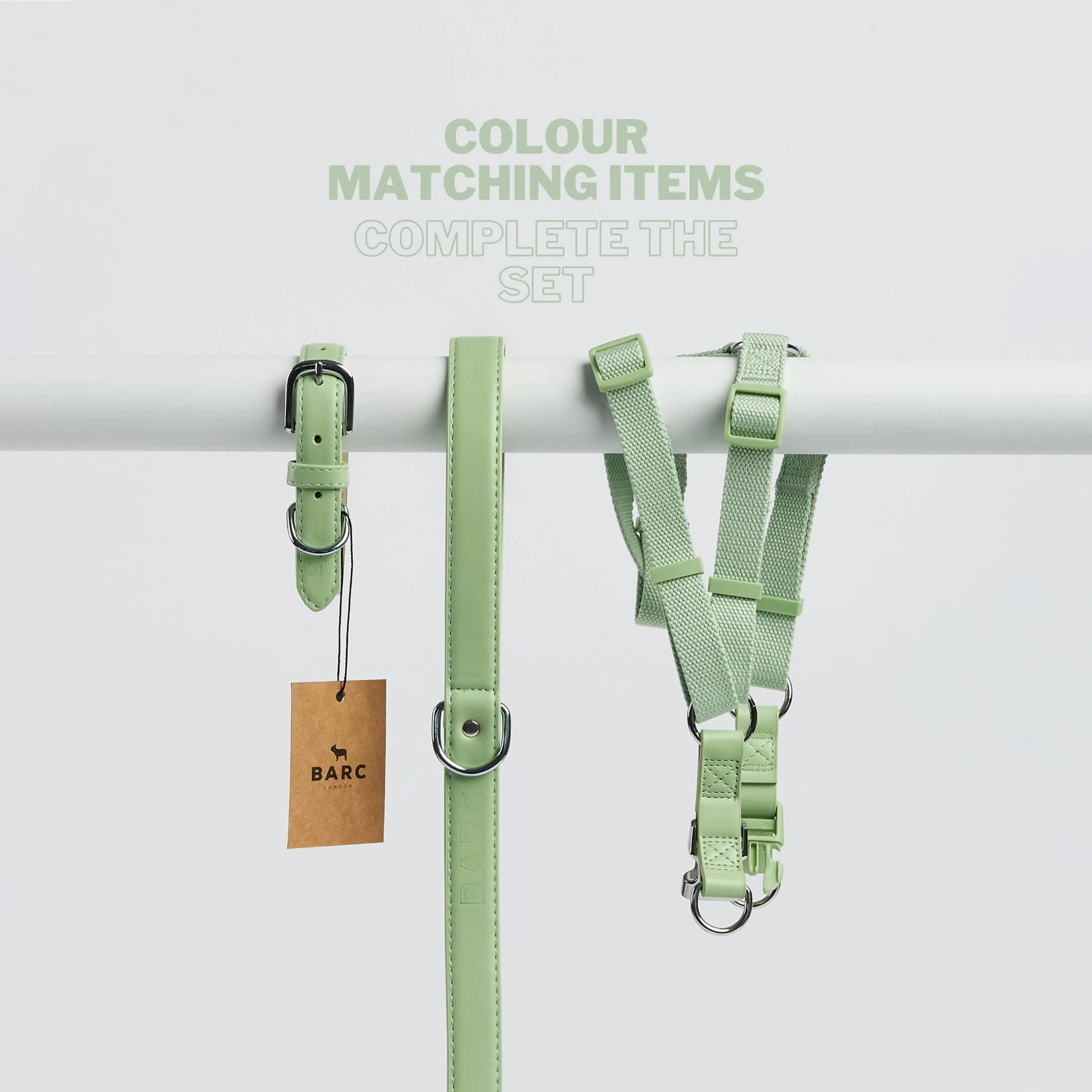 City Vegan Leather & Nylon Dog Harness | Lush Green