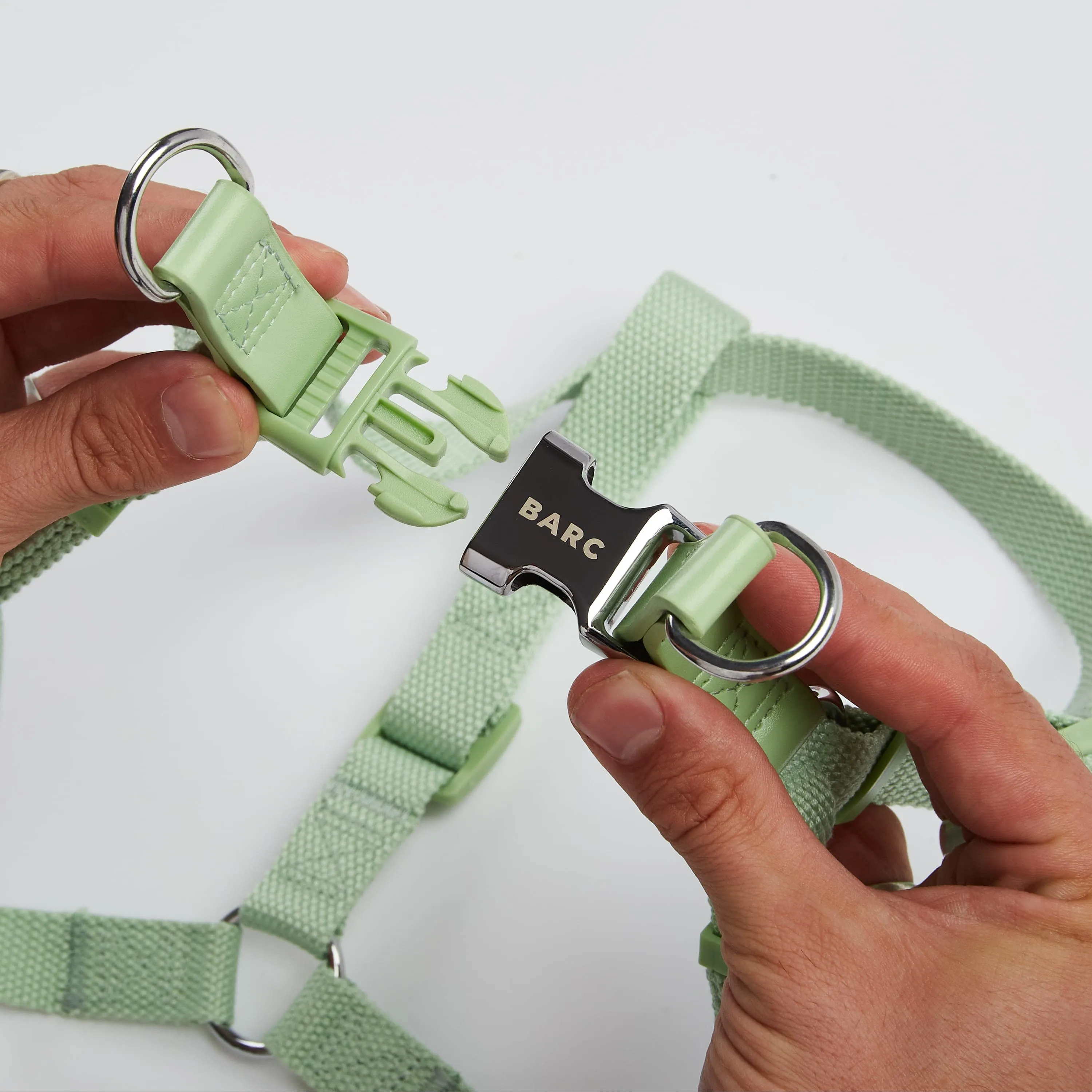 City Vegan Leather & Nylon Dog Harness | Lush Green