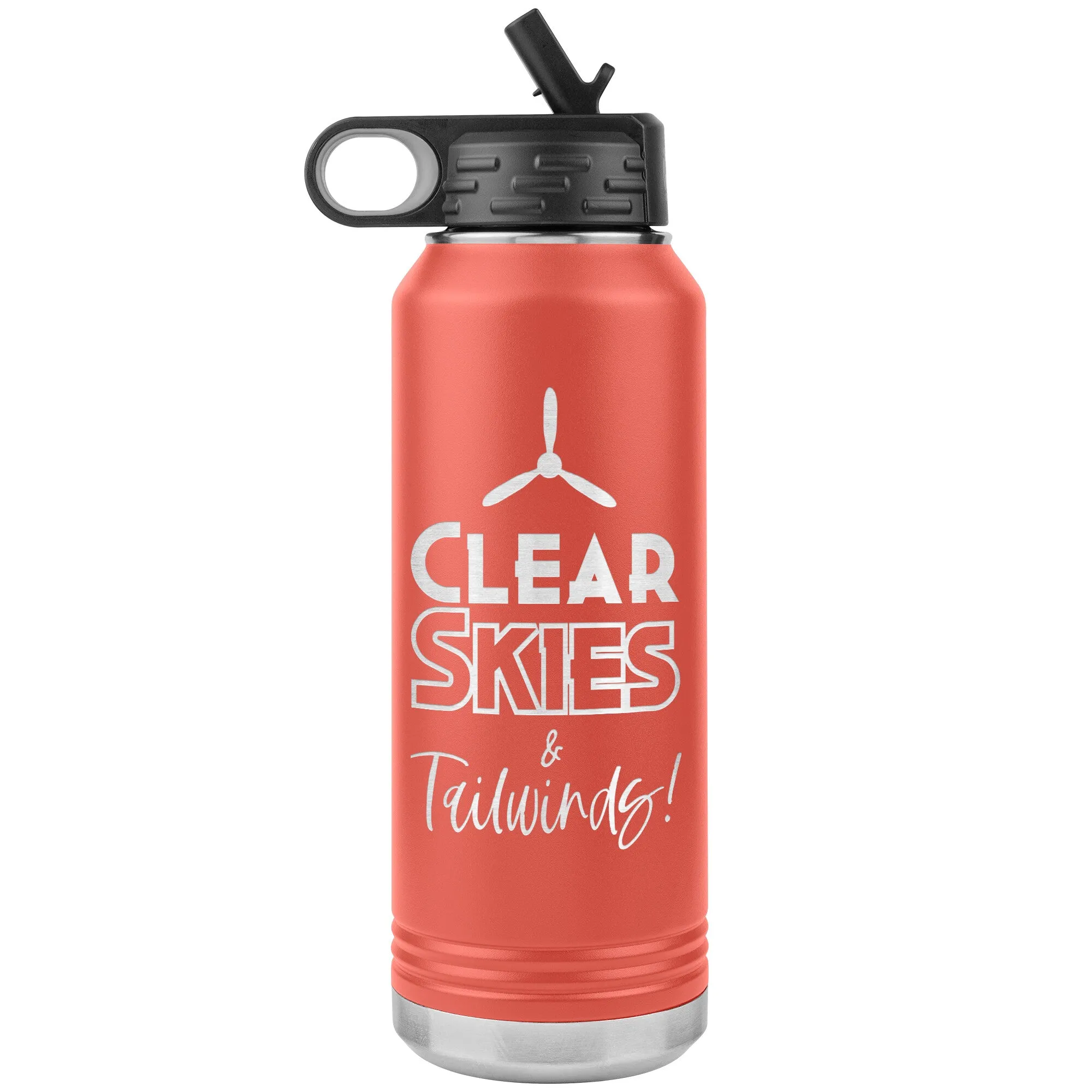 Clear Skies & Tailwinds! 32 oz. water bottle (w/prop)