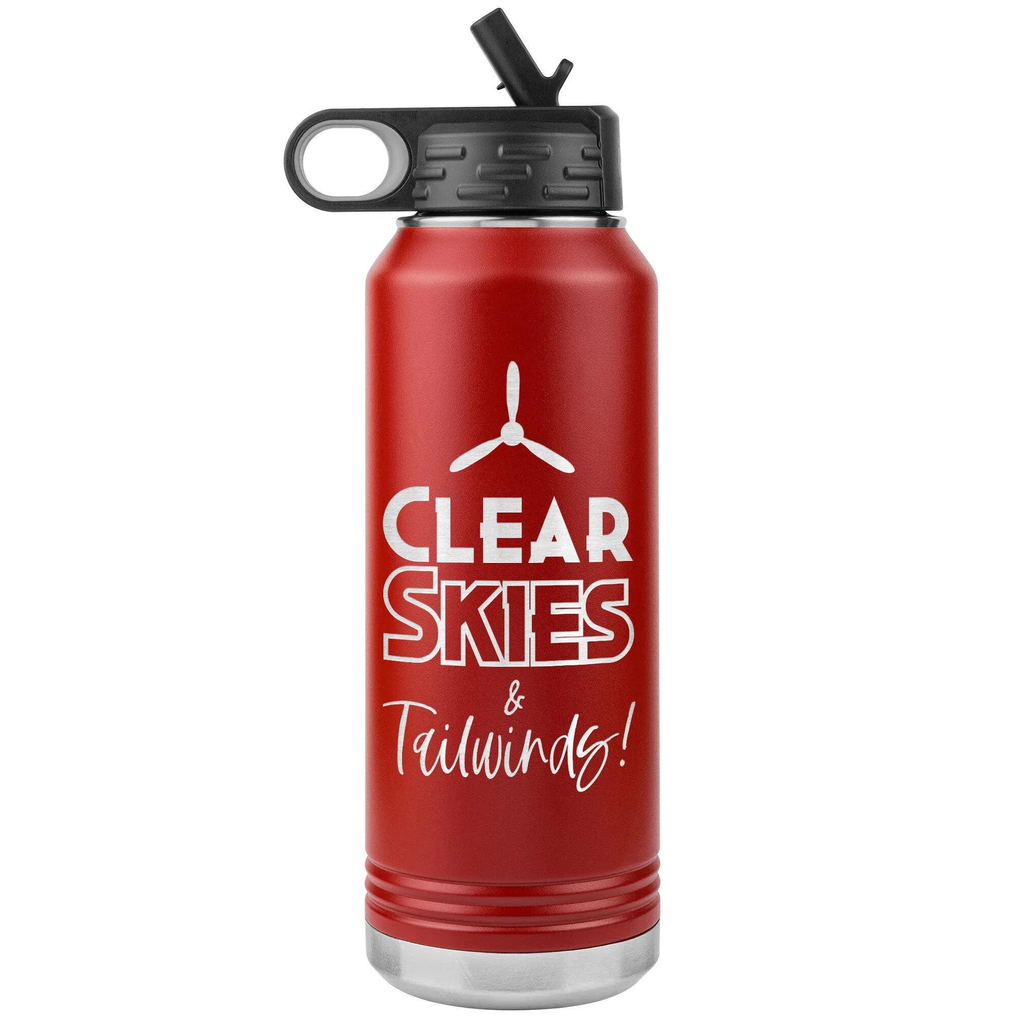 Clear Skies & Tailwinds! 32 oz. water bottle (w/prop)