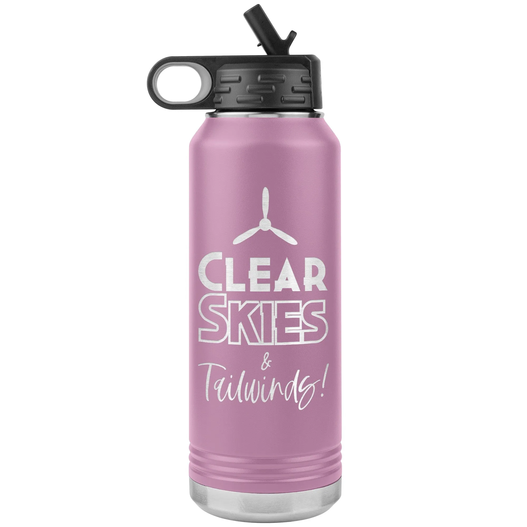 Clear Skies & Tailwinds! 32 oz. water bottle (w/prop)