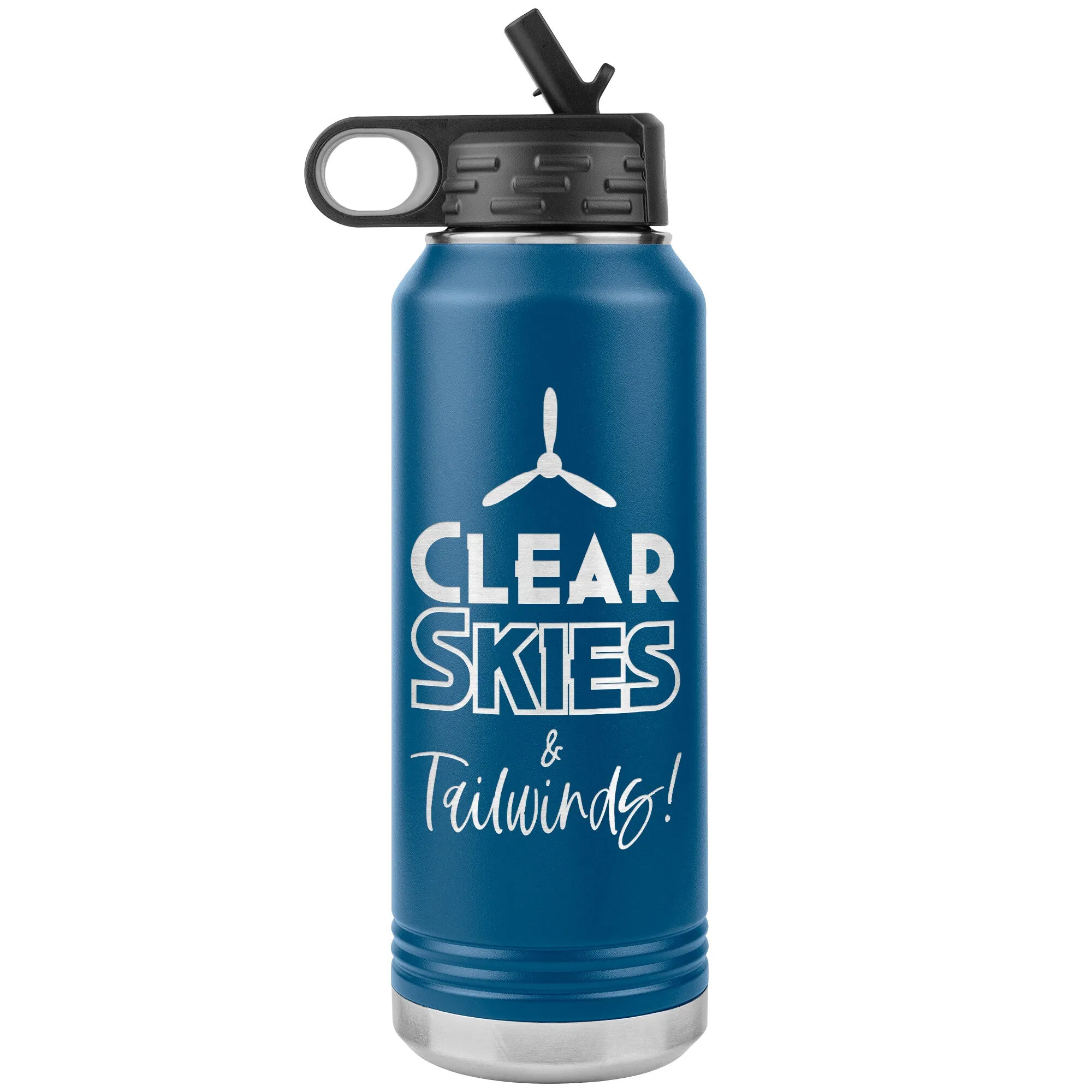 Clear Skies & Tailwinds! 32 oz. water bottle (w/prop)