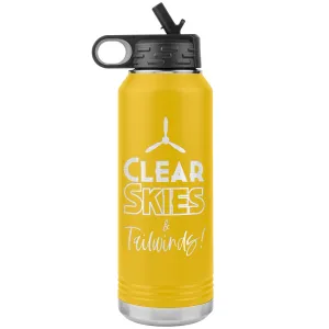 Clear Skies & Tailwinds! 32 oz. water bottle (w/prop)