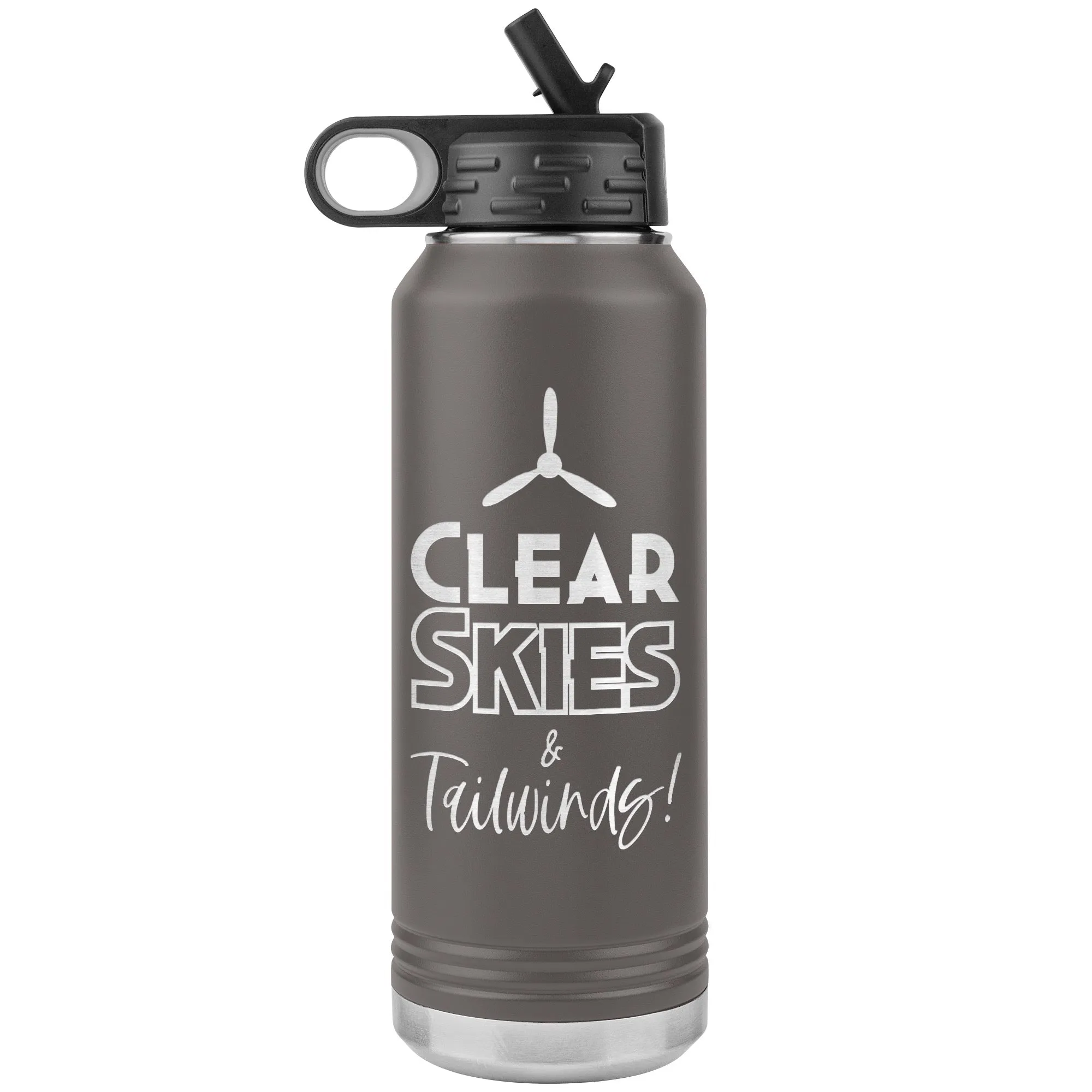 Clear Skies & Tailwinds! 32 oz. water bottle (w/prop)